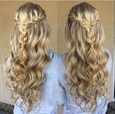 Blonde Braid Prom Formal Hairstyle Half Up Long Hair Wedding Updo Med Billeder Frisure Fletninger Bryllup Frisure