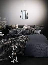 Gray, while neutral, can create an amazing interior color scheme for any room of the house including primary bedrooms. 28 Soft And Cozy Aura Bed Linens Comfy Bedroom Black And Silver Bedroom Masculine Bedroom Design