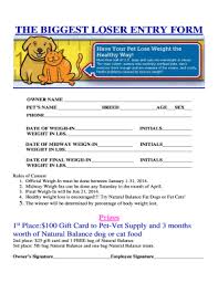 Get branded dog supplies, cat supplies and pet foods. The Biggest Loser Entry Form Pet Vet Supply Email Pdffiller