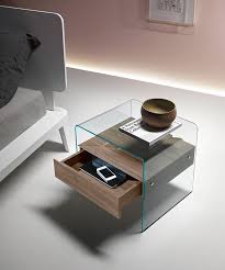 20 Contemporary Nightstands For A Modern Master Bedroom 18 20 Contemporary Nightstands For A M In 2020 Contemporary Nightstand Glass Bedside Table Bedside Table Design