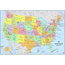 Activate the highways feature to quickly check which counties each highway passes through. Simple United States Wall Map The Map Shop