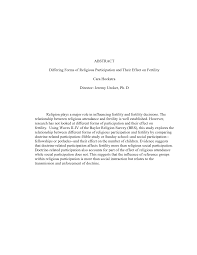 ABSTRACT Differing Forms of Religious Participation and Their Effect