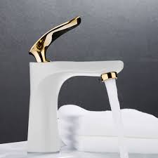 The body and the spout are made from. Shop Lille Single Handle Long Reach Spout White Gold Bathroom Faucet Long Reach Handle