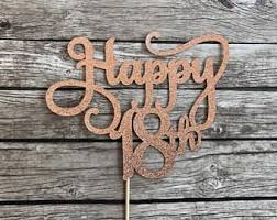 Happy Birthday Rose Gold Cake Topper Pin On 18th And Graduation