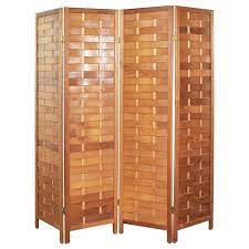 This wooden divider is truly a piece of art thanks to an ornate carved design that's sure to make it a centerpiece in your home. Midcentury Woven Wood Folding Screen 4 Panel Room Divider In Pine For Sale At 1stdibs