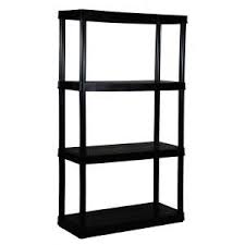 Gracious Living Black 3 Tier Plastic Garage Storage Shelving Unit 32 In W X 14 In H X 55 In D Gl91021maxit 1c 36 The Home Depot In 2020 Garage Storage Shelves Garage Storage Plastic Shelves