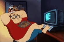 Funnest thing i have ever seen a fat man starts hitting his computer than smashes it! Fat Computer Nerd Gifs Tenor