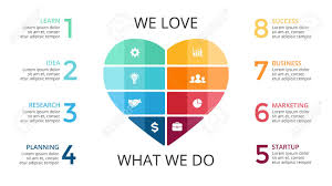 Vector Abstract Heart Infographic Cycle Diagram Love Graph