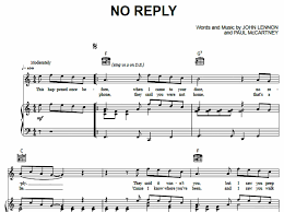 Sheet music arranged for big note, and easy piano in f major (transposable). The Beatles No Reply Free Sheet Music Pdf For Piano The Piano Notes
