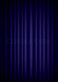 Navy blue faux silk taffeta curtain. Closed Blue Theater Silk Curtain Stock Vector Colourbox