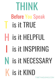 Think Before You Speak Tabitha Dumas