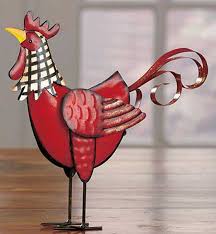 Amazon Com Red Rooster Indoor Outdoor Metal Statue Decor Metal Rooster Decor Rooster Decor Metal Rooster
