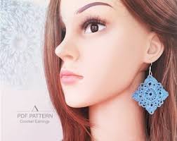 113. Patrón de pendientes de crochet ONE, patrón de pendientes de crochet,  archivo PDF