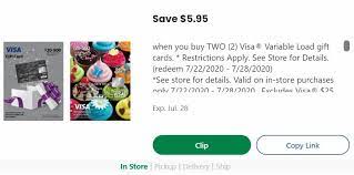 Mastercard and visa order requirements. Expired Kroger Buy 2 Variable Load Visa Gift Cards Save 5 95 With Digital Coupon