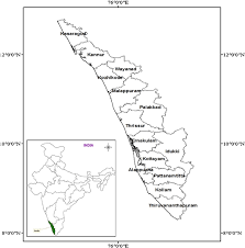 Kerala map free png stock. Map Showing All The Districts Of Kerala And The Drainage Basin Download Scientific Diagram