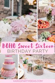 16th Birthday Teenage Birthday Party Ideas In Winter Boho Sweet Sixteen Birthday Party Birthday Party For Teens Sweet Sixteen Parties Sweet 16 Birthday