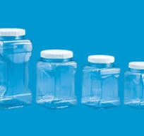 Clear Food Grade PET Plastic Grip Storage 5-Jar Assorted Variety Set w/Caps