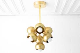 Brass Ball Light Unique Lighting Brass Chandelier Etsy Chandelier Art Unique Lighting Ball Lights