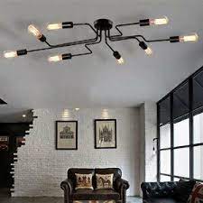 Wrought Studio Steel Art 8 Light Semi Flush Mount Wayfair Living Room Light Fixtures Living Room Lighting Low Ceiling