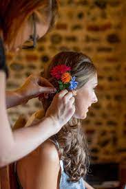 Colourful Mexican Inspired Cactus Wedding Mexican Hairstyles Wedding Hair Flowers Beautiful Bridal Hair