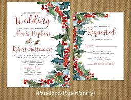 Elegant Christmas Wedding Invitation Holly Leaves Holly Berries Re Christmas Wedding Invitations Elegant Christmas Wedding Themes Christmas Wedding Invitations