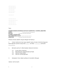 Format yang digunakan adalah surat rasmi,perlunya ketelitian didalam susunan tata. Surat Penuntut Byrn Depo Kuarters