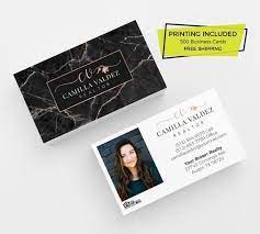 A lot of people need business cards fast, so both the free business cards promo and 500 for $9.99 fell short. Black Marble Rose Gold Realtor Business Card 500 Printed Etsy Realtor Business Cards Real Estate Business Cards Printing Business Cards