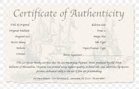 Easy to download and print, ready to personalise by hand and include with your original artworks it increases the chance of the artwork retaining or increasing its value in the future. Certificate Of Authenticity Authenticity In Art Work Of Art Photography Png 1275x825px Certificate Of Authenticity Art