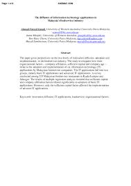 Telekom malaysia (tm) has fixed its sights on domestic service. Pdf The Diffusion Of Information Technology Applications In Malaysia S Foodservice Industry Ahmad Fareed Ismail Academia Edu