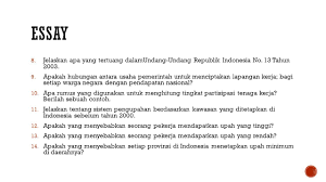 Soal essay tentang ketenagakerjaan kelas 11. Soal Essay Ketenagakerjaan Sketsa