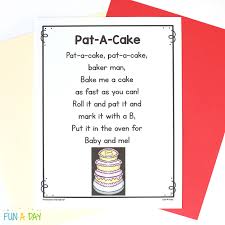 This nursery rhyme was first recorded way back in 1698. Pat A Cake Printable Poem And Sequencing Cards Fun A Day