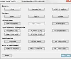 K lite codec pack standard 16.1.2 is available to all software users as a free download for windows. K Lite Codec Pack 13 6 Download Free Codectweaktool Exe
