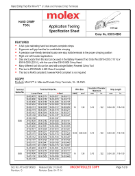 Application Tooling Specification Sheet Hand Crimp