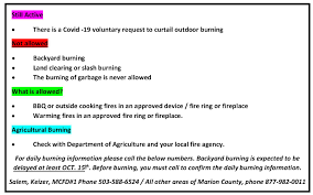 Maybe you would like to learn more about one of these? Burn Ban Information Marion County Fire District 1