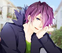 His eyes are purple with white pupils, and are thin and somewhat triangular in shape, pointing downward, with no visible eyelashes. Anime Boy Purple Hair Wallpaper For You