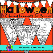 When we think of october holidays, most of us think of halloween. Halloween Coloring Pages Pennant Banner By Ms Artastic Tpt