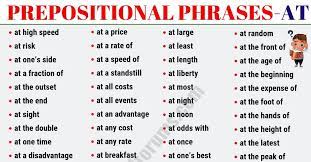 Prepositional phrase examples | infographic. List Of 74 Useful Prepositional Phrase Examples With At Esl Forums