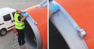 Airplane Passenger Spots Worker Fixing Jet Engine With Tape Moments Before Take Off Bored Panda Save and share your meme collection! airplane passenger spots worker fixing
