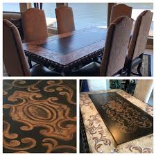 Casa Bonita Handpainted Custom Dining Table Shop Www Crownjewel Design Custom Dining Tables Dining Table Wrought Iron Hardware