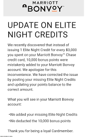 Marriott Bonvoy Incorrect Bonus Points-Email