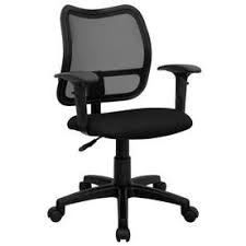 Flash Furniture Mid Back Black Mesh Swivel Task Office Chair With Adjustable Arms 812581015867 Mesh Office Chair Black Office Chair Flash Furniture