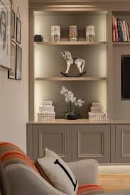 Bespoke Cabinetry In Farrow And Ball S Charleston Gray No 243 Alcove Ideas Living Room Built In Shelves Living Room Living Room Built Ins