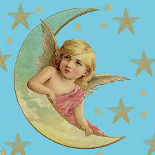 | meaning, pronunciation, translations and examples. Angel Cherub On Crescent Moon Digital Art By Joy Mckenzie