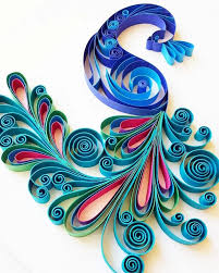 Peacock Art Peacock Original Paper Art Bird Art Contemporary Art Nursery Decor Nursery Art Paper Anniversary Girls Bedroom Decor In 2021 Paper Quilling Designs Quilling Designs Peacock Crafts