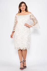 Marina Bell Sleeve Lace Plus Size Off The Shoulder Dress Plus Size Lace Dress Formal Dresses With Sleeves Simple White Dress