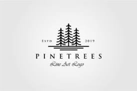 Download Line Art Pine Tree Evergreen Logo Design Graphic By Lawoel Creative Fabrica SVG Cut Files
