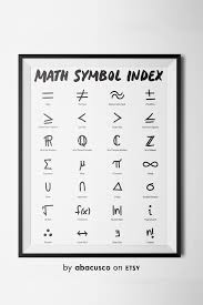Math Symbol Index Poster For Classrooms Teachers Instant Etsy Math Math Classroom Decorations Math Jokes
