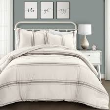 What are the measurements for a king size comforter? Lush Decor Farmhouse Stripe Comforter Set Bedding