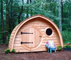 Hobbit Hole Playhouse Kit Outdoor Wooden Kids Playhouse With Round Front Door And Windows Made To Order Cabane Bois Enfant Cabane Jardin Enfant Cabane Diy