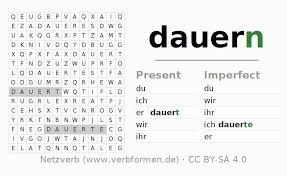 In der reihenfolge der buchstaben sind aber in den zeilen und spalten wörter versteckt. Word Search Verb Dauern Puzzle For The Conjugation Of German Verbs Netzverb Active